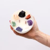 Grandes Bougie Chakra de Cristal  - Sept Chakra