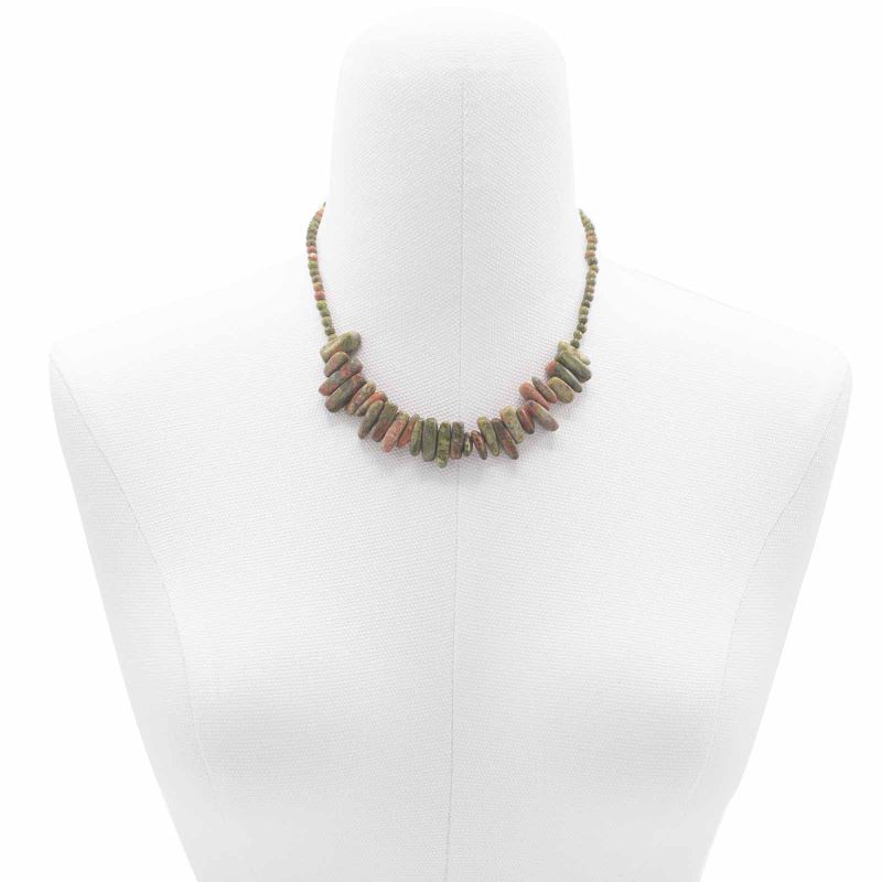 Collier de Pierres Précieuses - Unakite