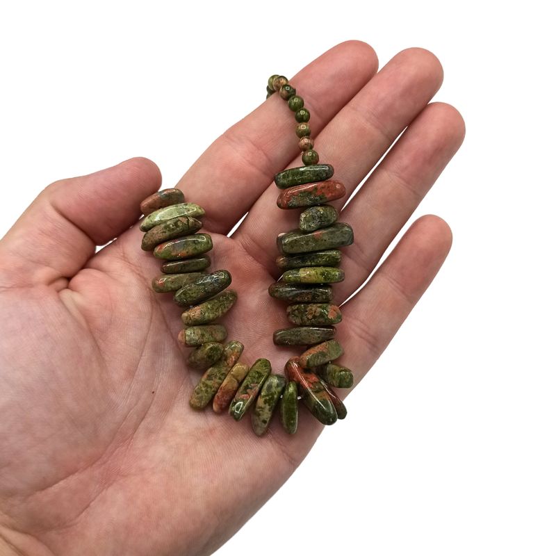 Collier de Pierres Précieuses - Unakite
