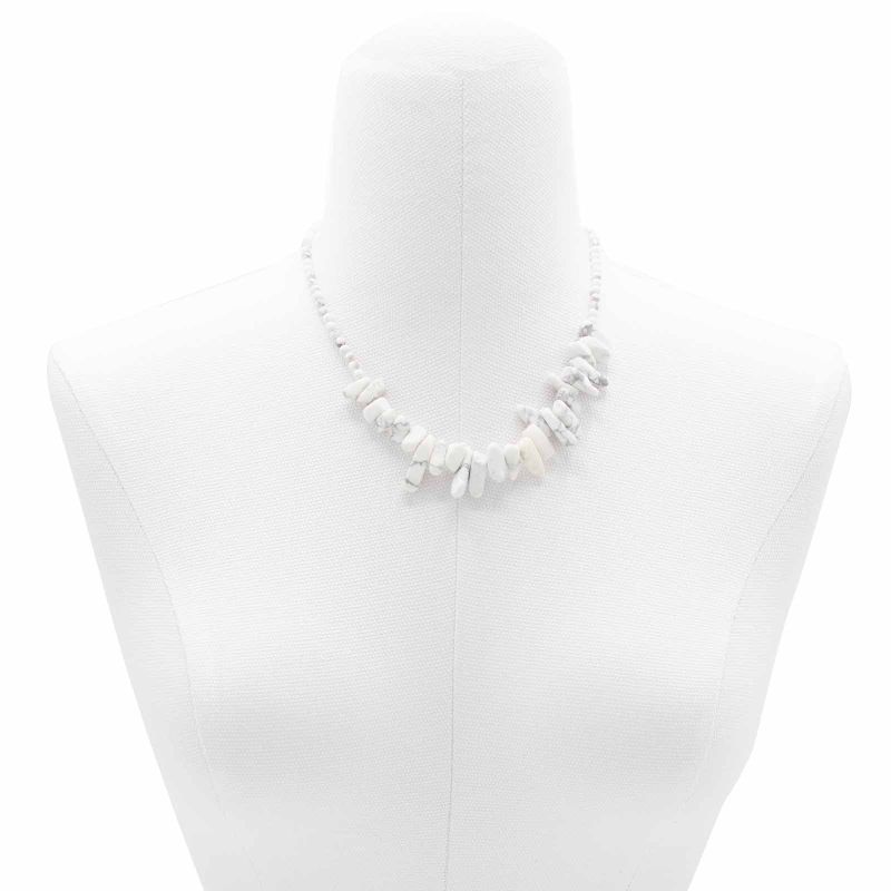 Collier de Pierres Précieuses - Jaspe Blanc