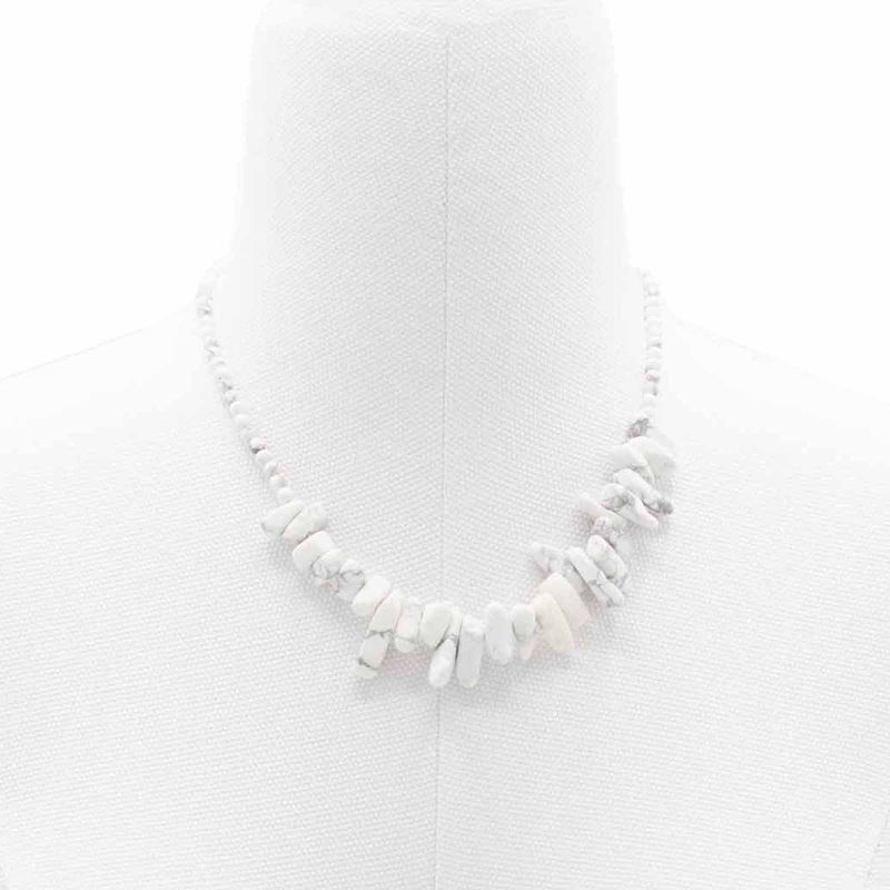 Collier de Pierres Précieuses - Jaspe Blanc