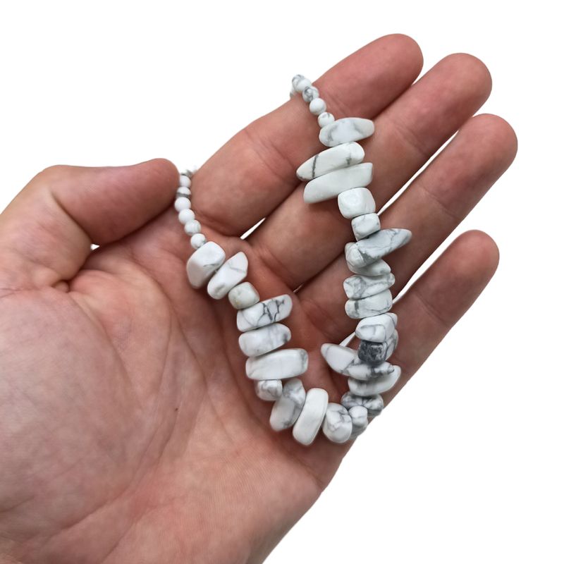 Collier de Pierres Précieuses - Jaspe Blanc