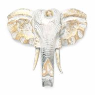 Grande Tête d'Eléphant - Or & Blanc