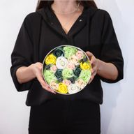 Boîte Ronde - Célébrations Printanières - Jaune & Vert
