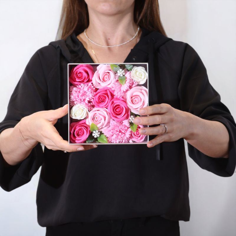 Boîte Carrée - Naissance Bébé - Rose