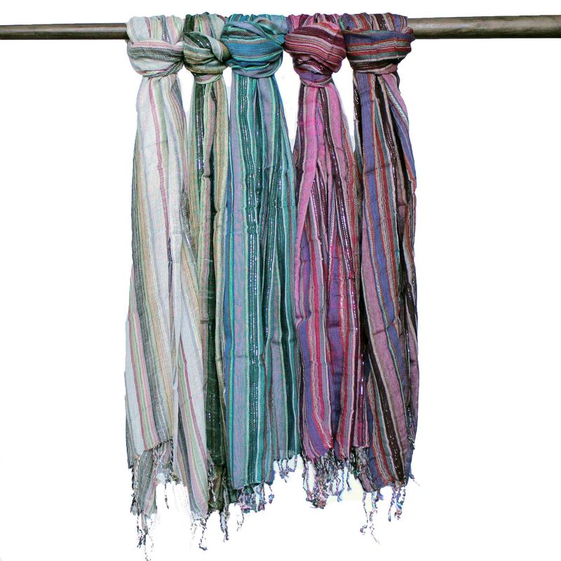Foulards Boho Indiens - 50x180cm - Couleurs aléatoires avec fil doré