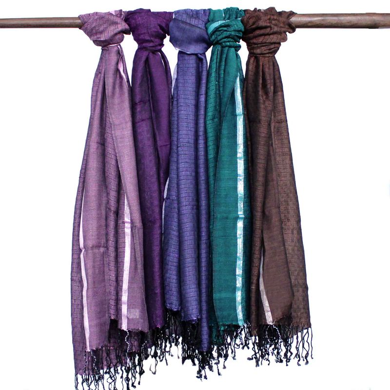 Foulards Boho Indiens Large - 75x180cm - Couleurs aléatoires avec fil doré