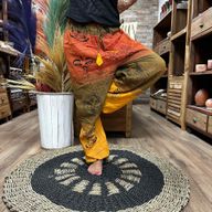 Pantalon de Yoga & Festival  - Taille Haute  Imprimés Himalaya - Orange