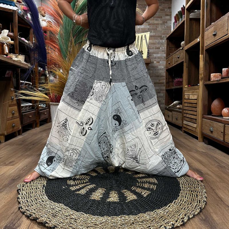 Pantalon de Yoga & Festival  - Aladdin  Imprimés Himalaya - Gris