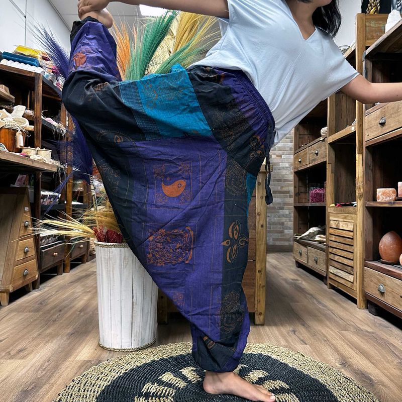 Pantalon de Yoga & Festival - Aladdin Imprimés Himalaya - Violet