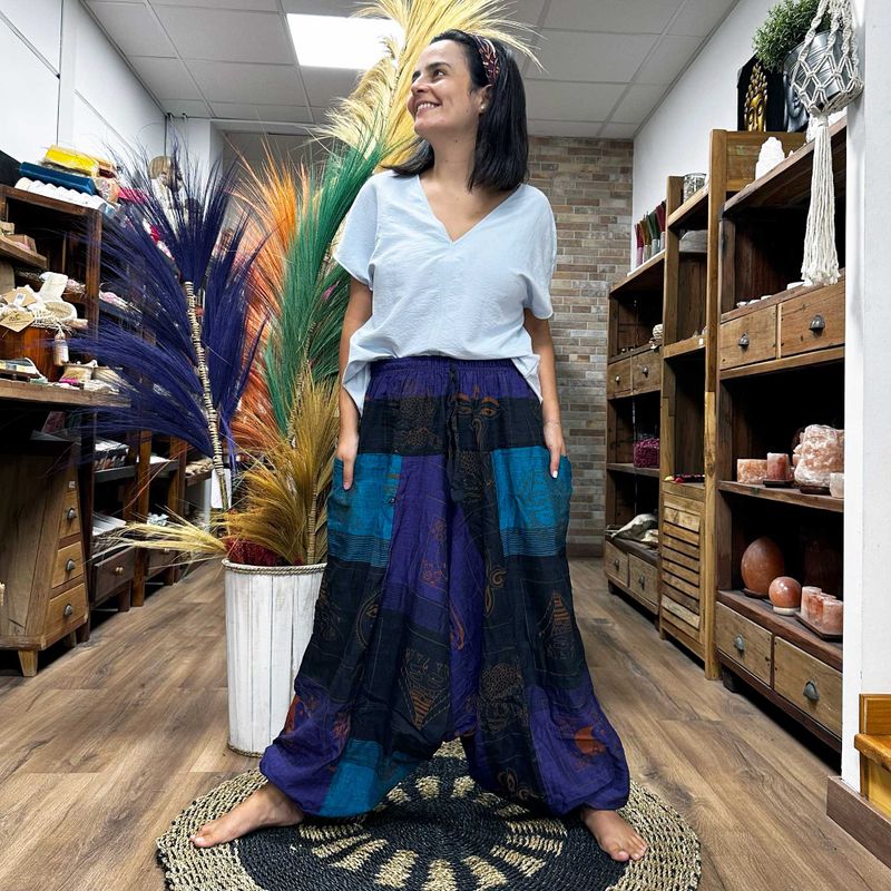 Pantalon de Yoga & Festival - Aladdin Imprimés Himalaya - Violet