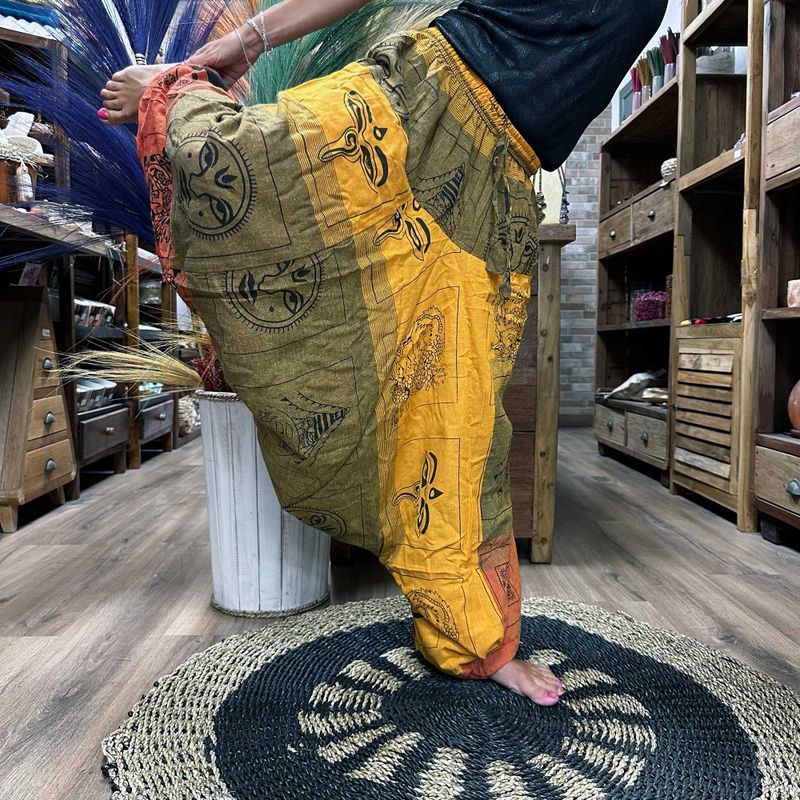 Pantalon de Yoga & Festival  - Aladdin   Imprimés Himalaya - Orange