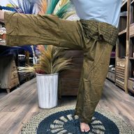 Pantalon de Yoga & Festival - Pêcheur Thaïlandais Mandala Mantra - Orange Terreux