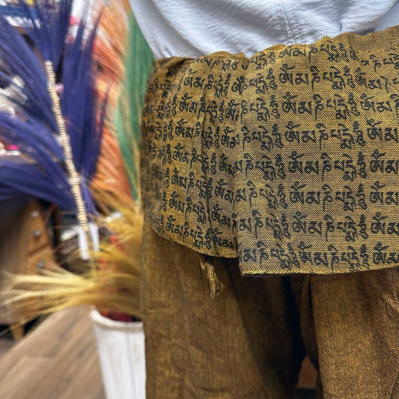 Pantalon de Yoga & Festival - Pêcheur Thaïlandais Mandala Mantra - Orange Terreux