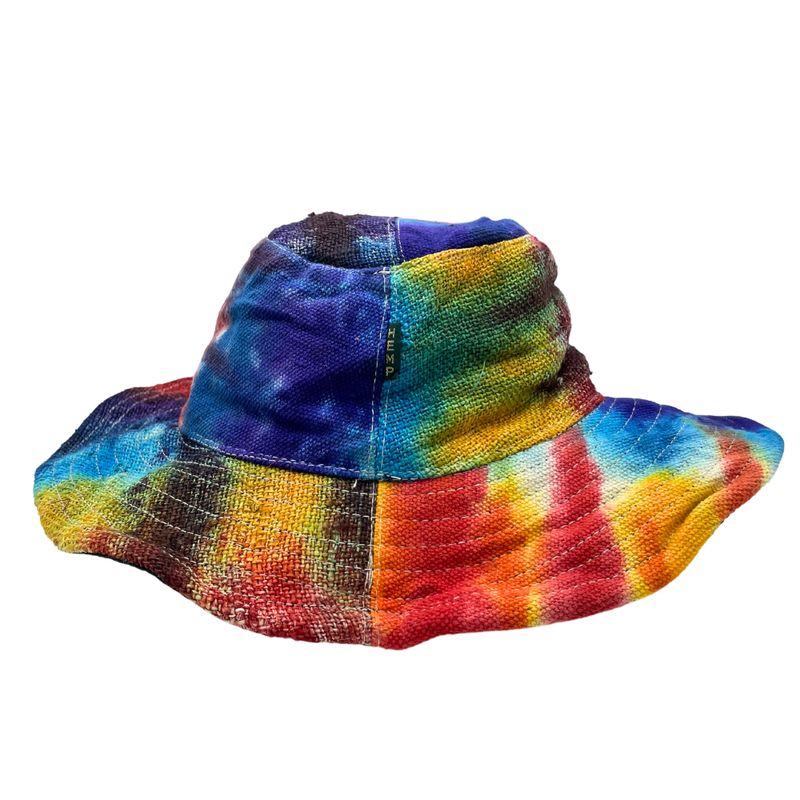 Chapeaux de Festival Boho en Chanvre & Coton, Rapiécé - Tie and dye
