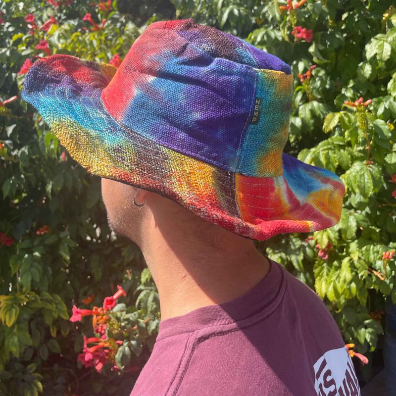 Chapeaux de Festival Boho en Chanvre & Coton, Rapiécé - Tie and dye
