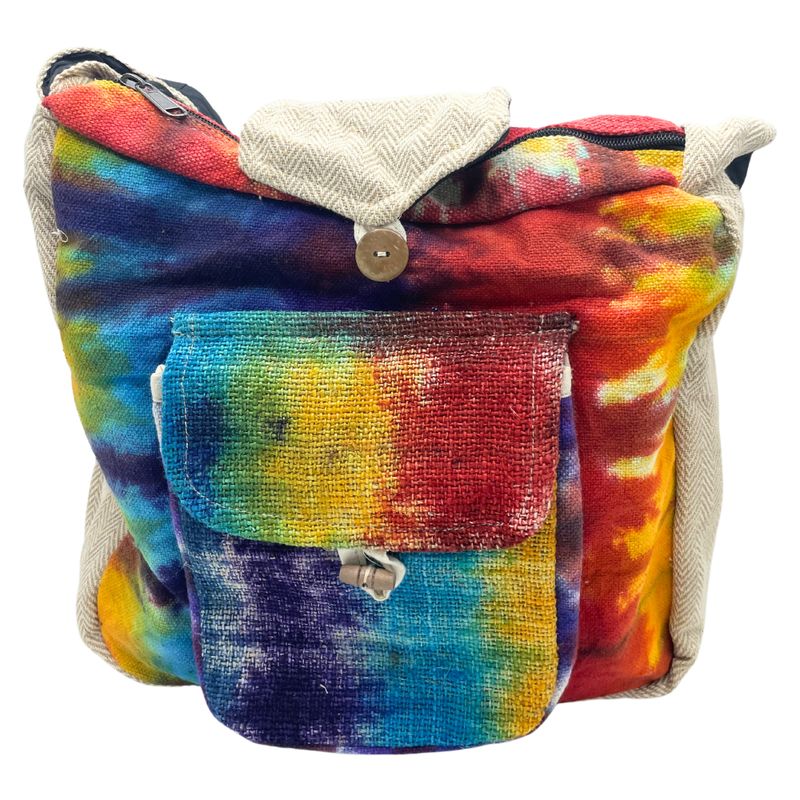 Sac à Dos en Chanvre Tie and dye - Pochette frontale