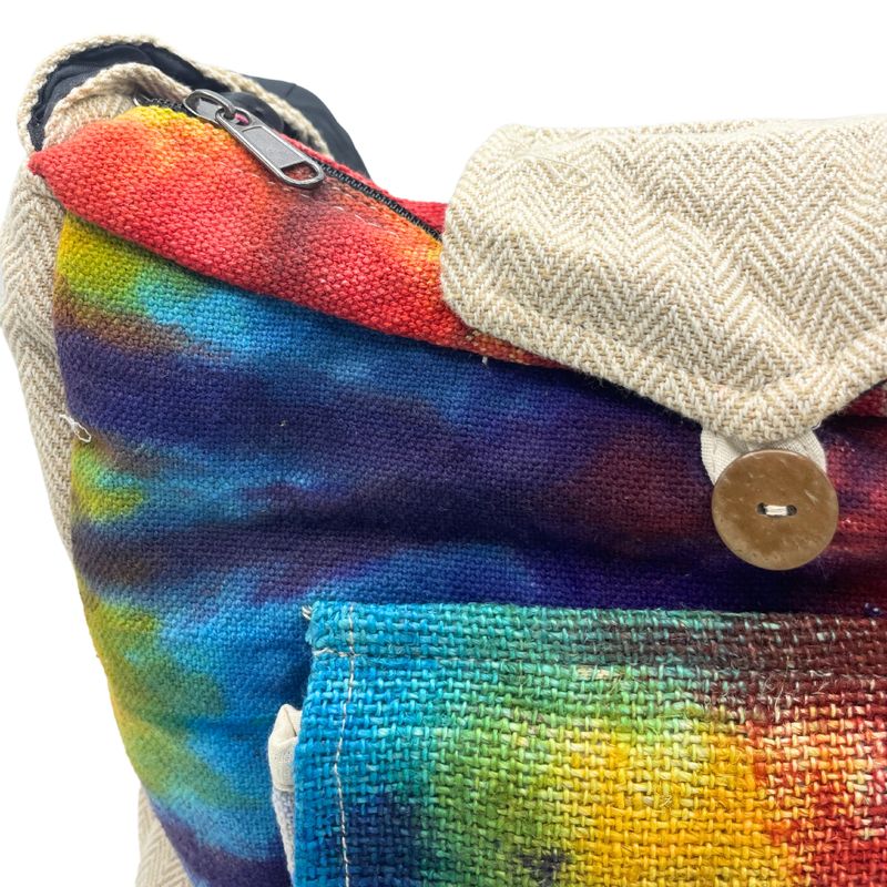 Sac à Dos en Chanvre Tie and dye - Pochette frontale