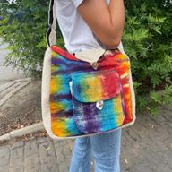 Sac à Dos en Chanvre Tie and dye - Pochette frontale