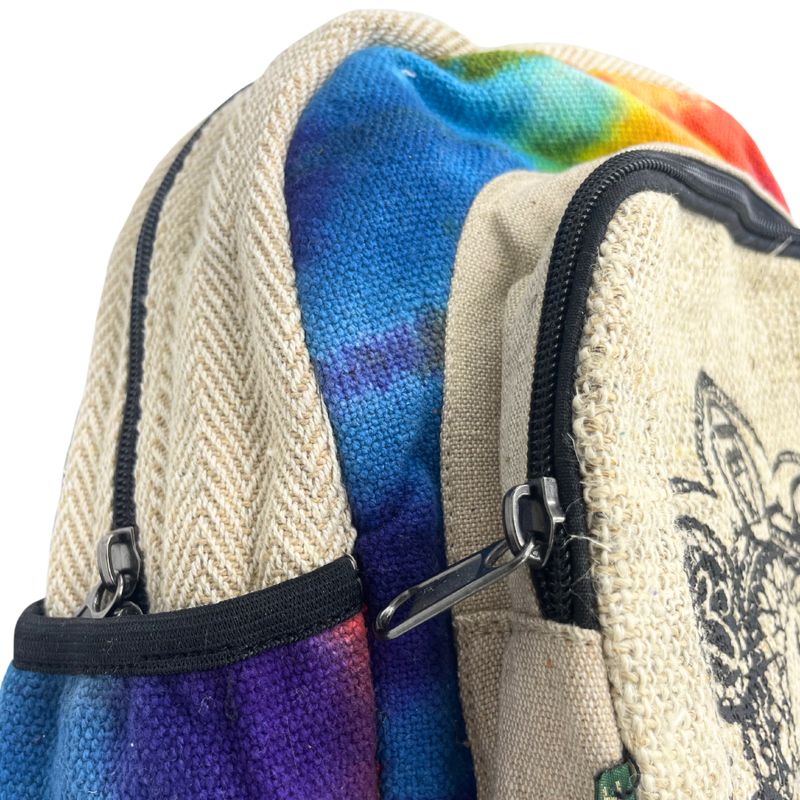 Sac à Dos Moyen en Chanvre Tie and dye - 7 Chakra