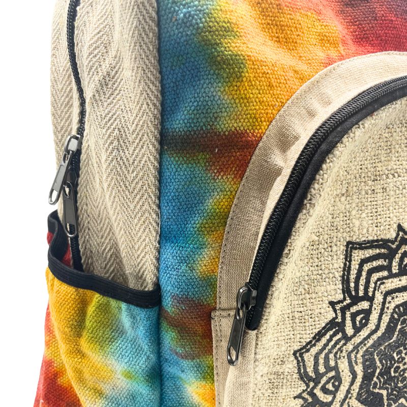 Grand Sac à Dos en Chanvre Tie and dye - Mandala