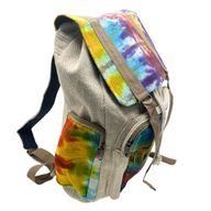Grand Sac à Dos Carré en Chanvre Tie and dye
