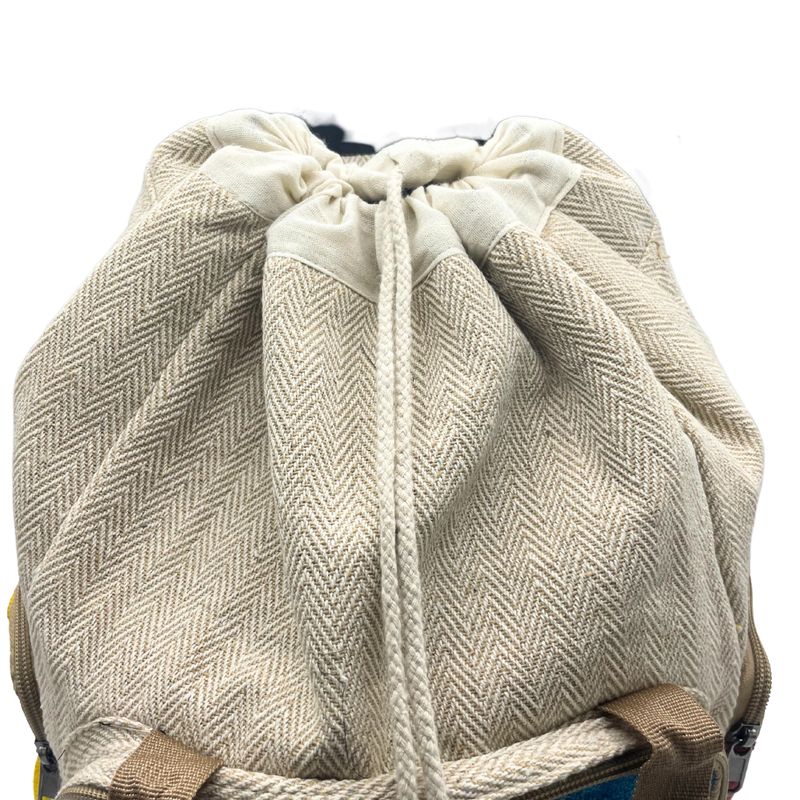 Grand Sac à Dos Carré en Chanvre Tie and dye