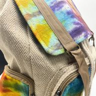 Grand Sac à Dos Carré en Chanvre Tie and dye