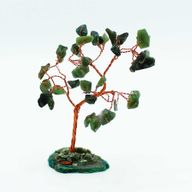 Arbre à Pierres Précieuses - Aventurine Verte sur Base d'Agate Naturelle Verte (35 pierres)