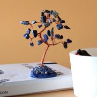 Arbre à Pierres Précieuses - Sodalite sur Base d'Agate Naturelle Bleue (35 pierres)