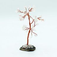 Arbre à Pierres Précieuses - Quartz Rocheux sur Base d'Agate Naturelle Noire (35 pierres)