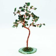 Grand Arbre de Pierres Précieuses  - Aventurine verte sur Base d'Agate Naturelle Verte (100 pierres)