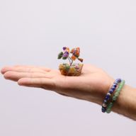 Mini Arbre de Pierres Précieuses sur Base d'Orgonite - Multi-pierres (15 pierres)