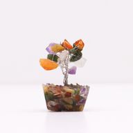 Mini Arbre de Pierres Précieuses sur Base d'Orgonite - Multi-pierres (15 pierres)