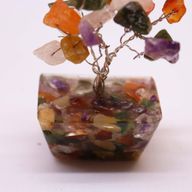 Mini Arbre de Pierres Précieuses sur Base d'Orgonite - Multi-pierres (15 pierres)