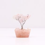Mini Arbre de Pierres Précieuses sur Base d'Orgonite - Quartz Rose (15 pierres)