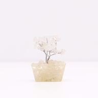 Mini Arbre de Pierres Précieuses sur Base d'Orgonite - Quartz de Roche (15 pierres)