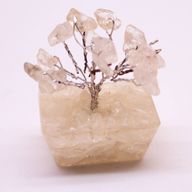 Mini Arbre de Pierres Précieuses sur Base d'Orgonite - Quartz de Roche (15 pierres)
