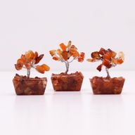 Mini Arbre de Pierres Précieuses sur Base d'Orgonite - Cornaline (15 pierres)