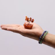 Mini Arbre de Pierres Précieuses sur Base d'Orgonite - Cornaline (15 pierres)