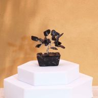 Mini Arbre de Pierres Précieuses sur Base d'Orgonite - Agate Noire (15 pierres)