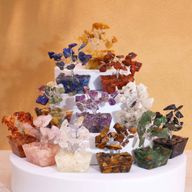 Mini Arbre de Pierres Précieuses sur Base d'Orgonite - Mélange Assorti (15 pierres)