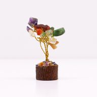 Mini Arbre en Pierres Précieuses sur Socle en Bois - Multi-pierres (15 pierres)