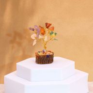 Mini Arbre en Pierres Précieuses sur Socle en Bois - Multi-pierres (15 pierres)