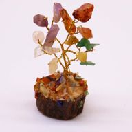 Mini Arbre en Pierres Précieuses sur Socle en Bois - Multi-pierres (15 pierres)