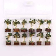 Mini Arbre en Pierres Précieuses sur Socle en Bois - Aventurine Verte (15 pierres)