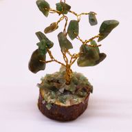 Mini Arbre en Pierres Précieuses sur Socle en Bois - Aventurine Verte (15 pierres)