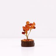 Mini Arbre en Pierres Précieuses sur Socle en Bois - Cornaline (15 pierres)