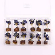 Mini Arbre en Pierres Précieuses sur Socle en Bois - Sodalite (15 pierres)