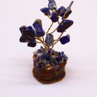 Mini Arbre en Pierres Précieuses sur Socle en Bois - Sodalite (15 pierres)